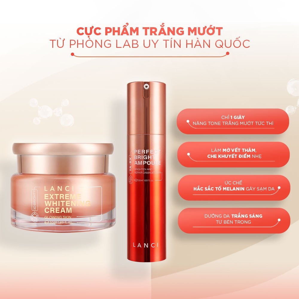 Mô tả Bộ đôi Serum mờ nám 50ml và Kem dưỡng trắng 50ml LANCI dưỡng da trắng mướt - 2