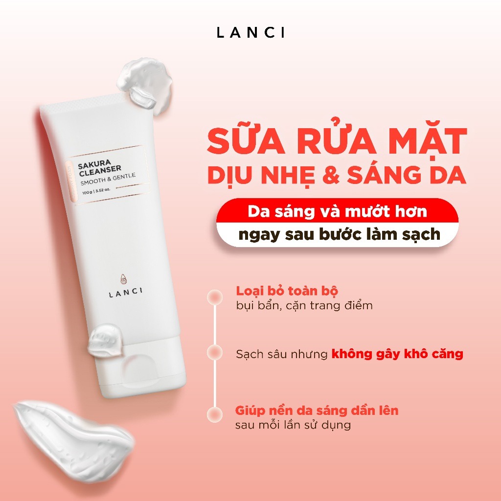 Mô tả Combo 2 Sữa rửa mặt dịu nhẹ LANCI giúp sạch sâu, làm sáng da 100g x2 - 1
