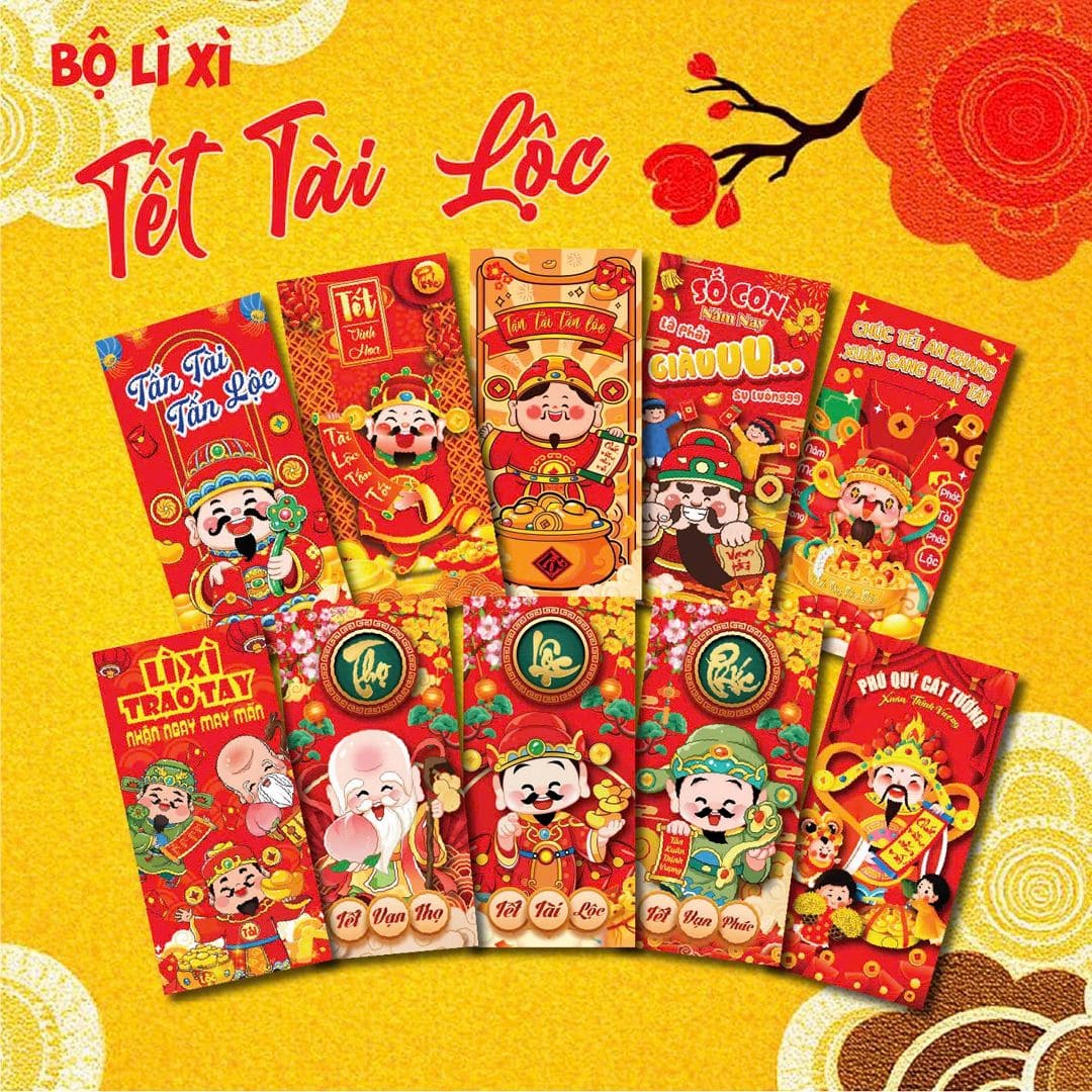 100 Lì Xì Tết An Nhiên 2025 Tết Ất Tỵ - Tặng Kèm Túi Bóng Kính. Chất ...