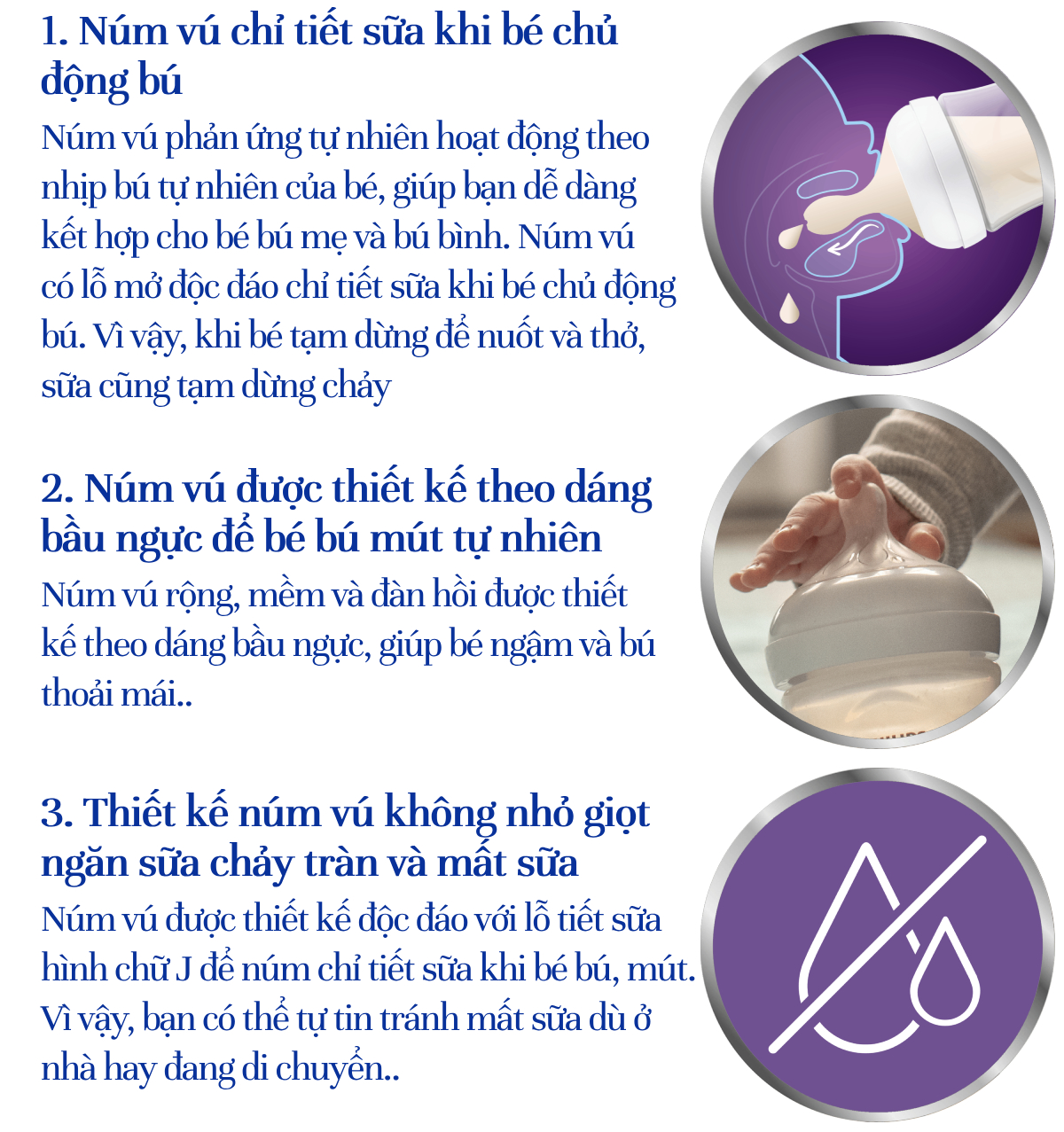 Mô tả Philips Avent bình sữa thủy tinh mô phỏng tự nhiên mới dung tích 120ml cho bé từ 0 tháng SCY930/01 - 3