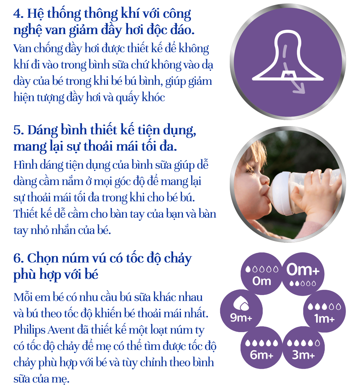 Mô tả Philips Avent bình sữa thủy tinh mô phỏng tự nhiên mới dung tích 120ml cho bé từ 0 tháng SCY930/01 - 4