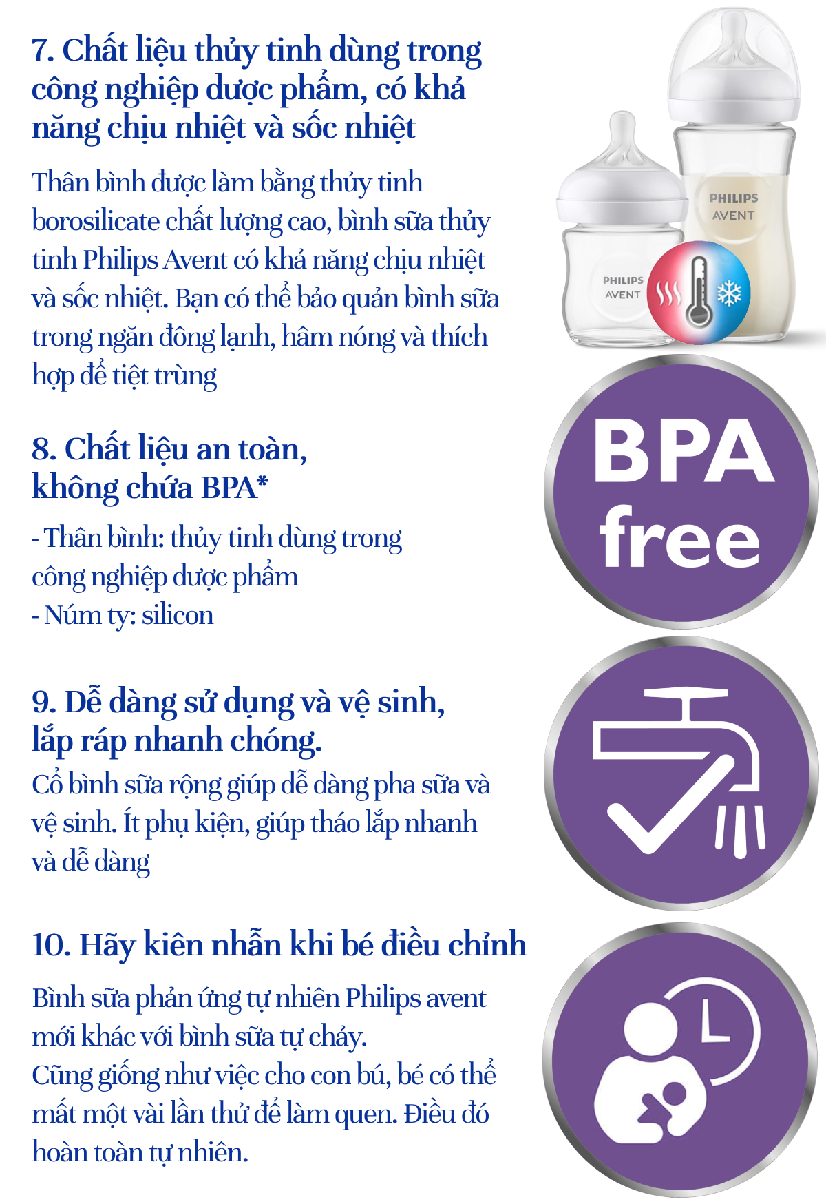 Mô tả Philips Avent bình sữa thủy tinh mô phỏng tự nhiên mới dung tích 120ml cho bé từ 0 tháng SCY930/01 - 5