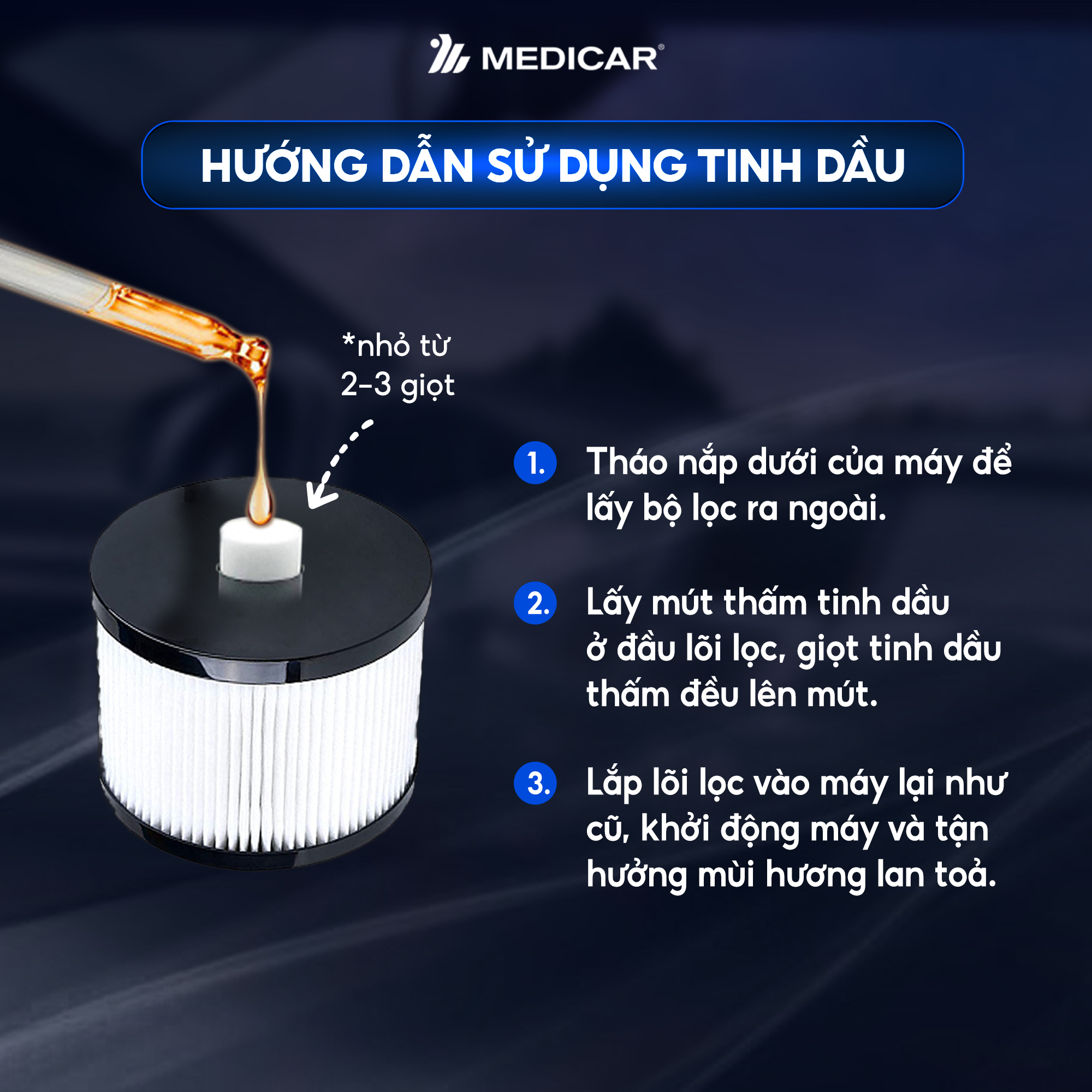 Mô tả Máy lọc không khí ô tô kết hợp tinh dầu Medicar Pro V2 đa năng 4in1, màng lọc Hepa 13 diệt khuẩn UVC - 8