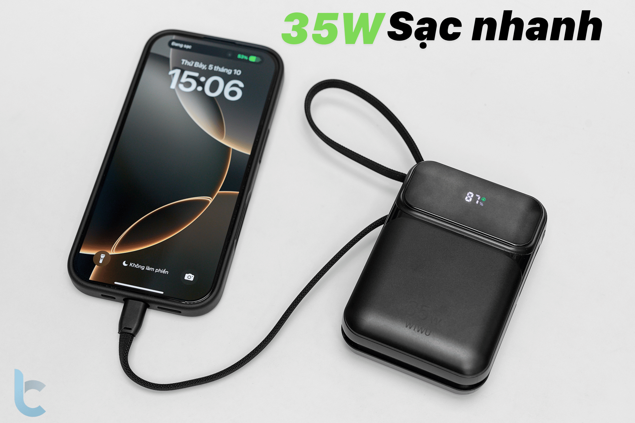 Mô tả Sạc Dự Phòng WiWU Galaxy 35W Tích Hợp Cáp Sạc C-L Dung Lượng 20.000mAh Wi-P036 - 1