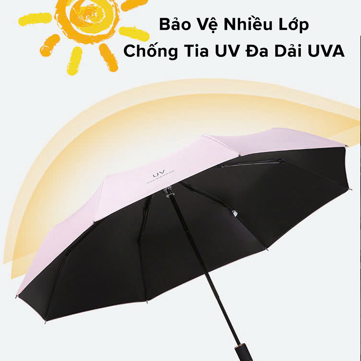 Mô tả Ô Che Mưa Nắng Chống Tia UV 8 Nan Chọn Màu - Dù Che Mưa Che Nắng Cầm Tay Gấp Gọn, Thời Trang, Tiện Lợi Hãng Amalife - 2