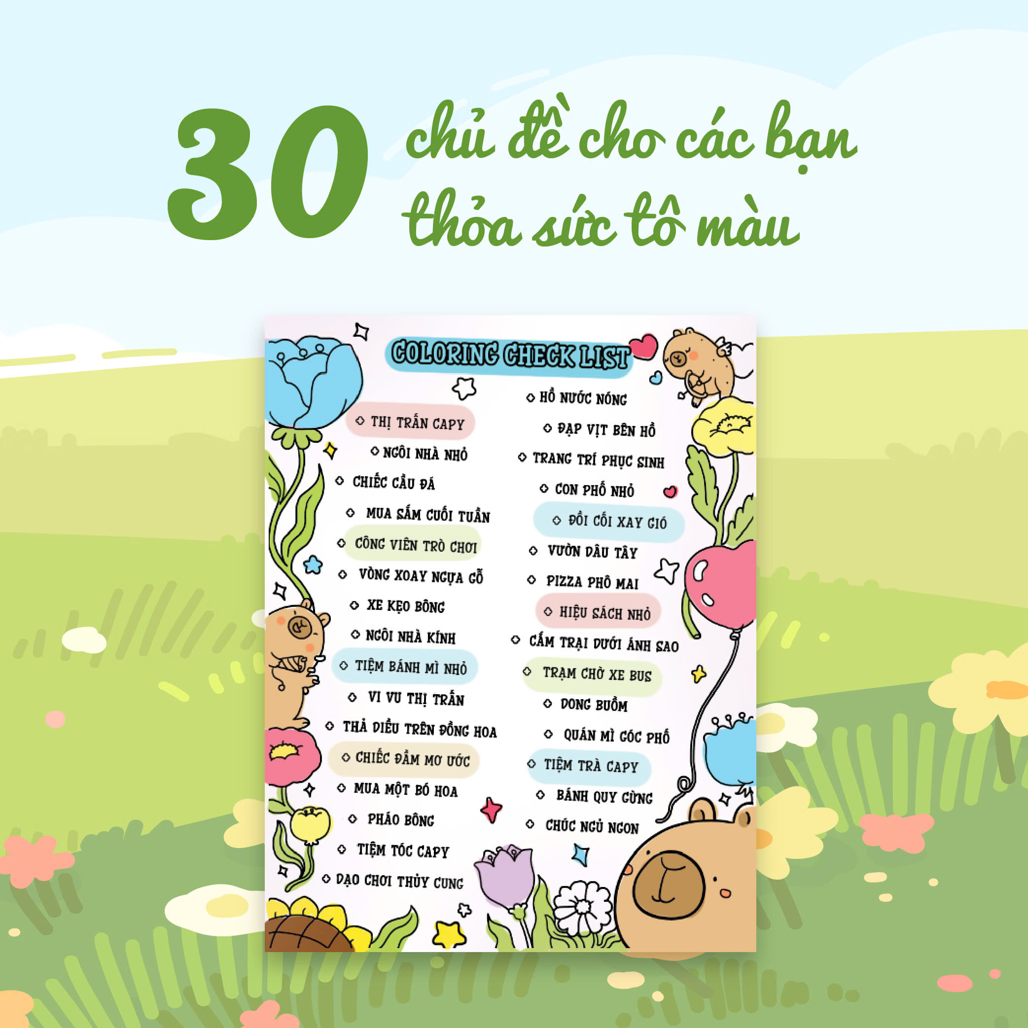Mô tả Sách tô màu Thị trấn Capy - 2