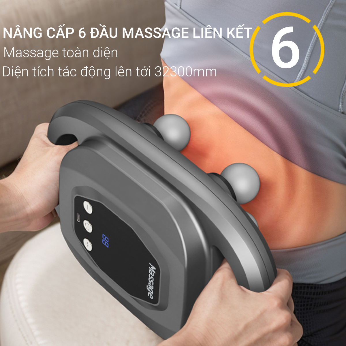Mô tả Máy massage cầm tay 6 đầu 9 cấp độ Lescolton T SPORT mát xa toàn thân tay đấm lưng giảm đau cơ ( BẢO HÀNH 12 THÁNG ) - 1