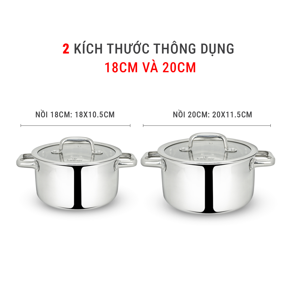 Bộ Nồi Chảo Inox 5 Lớp Liền Khối Cao Cấp Lager Kalpen