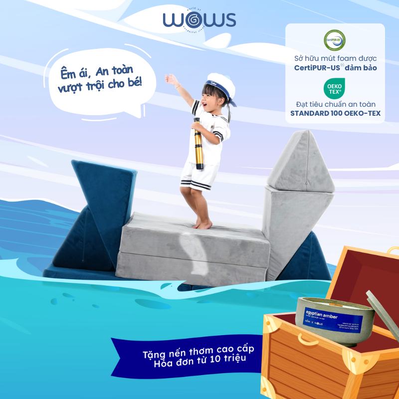 Mô tả WOWS - Bộ 5 Đệm Foam Xếp Hình Dành Cho Trẻ Em - Sofa Sáng Tạo Jungle - 2