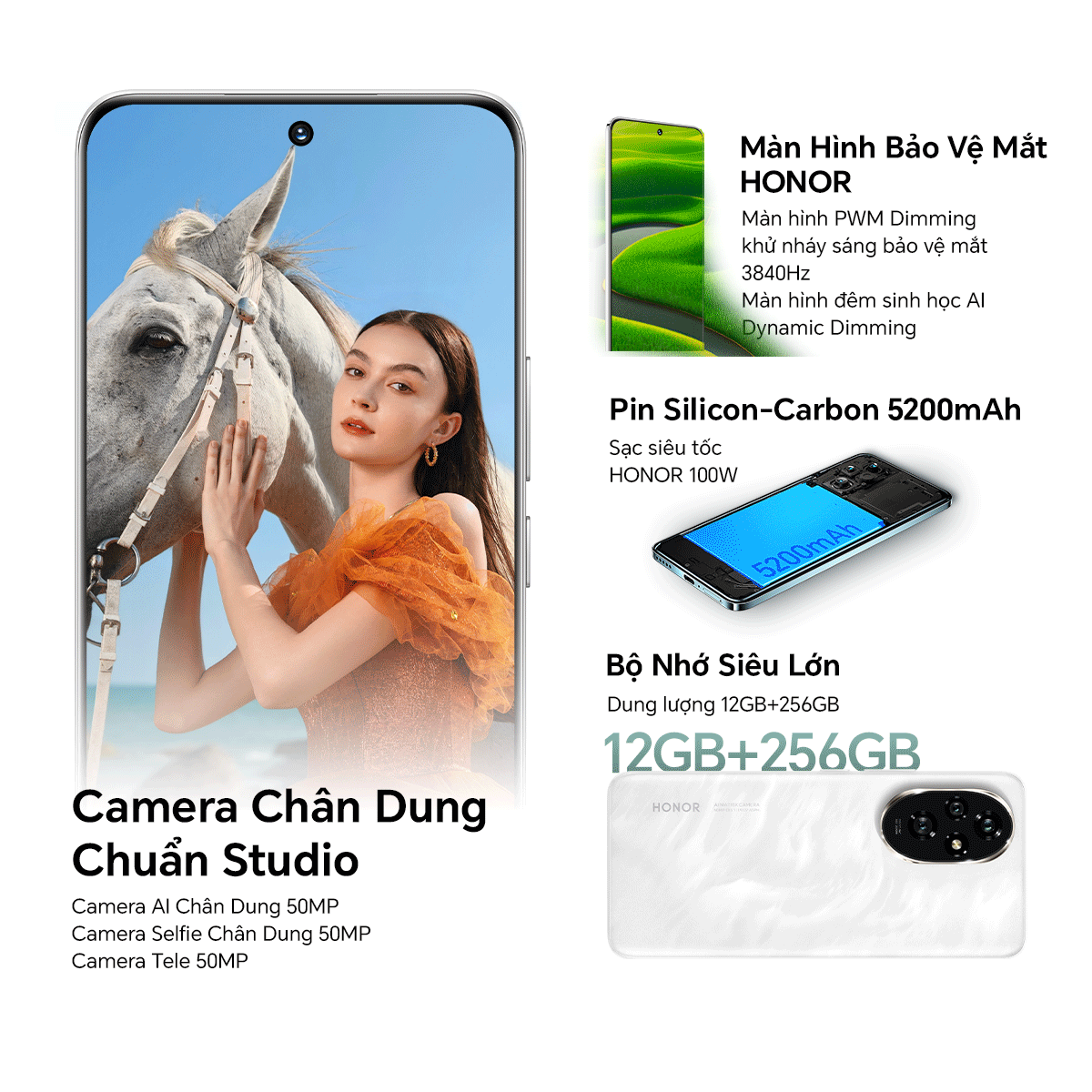Bộ 3 camera 50MP HONOR 200 5G