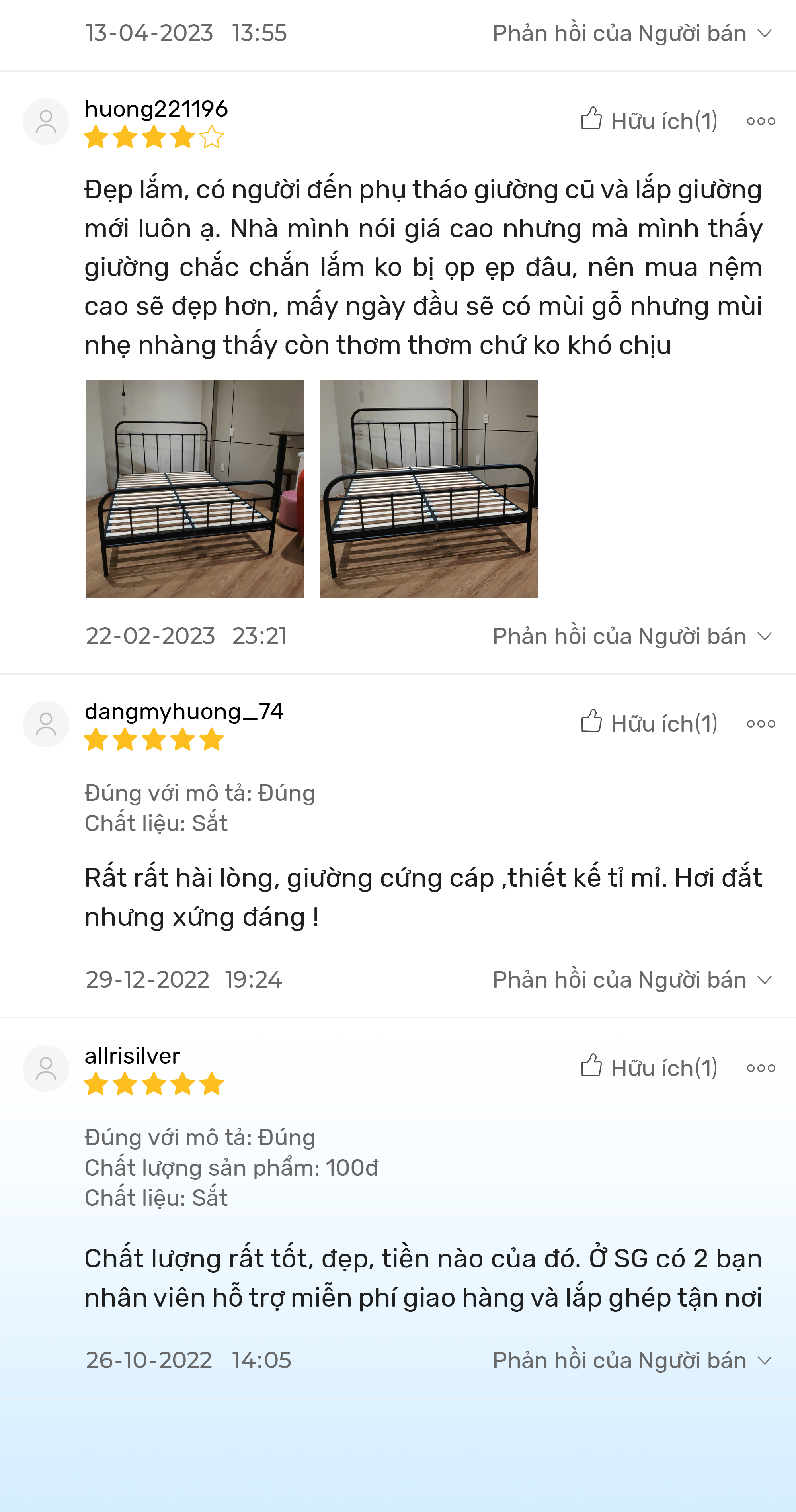 Giường Sắt WILLOW CHU MY - Chân chắc chắn