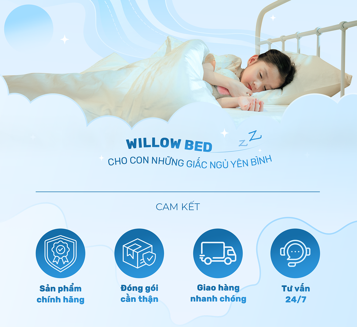 Giường Sắt WILLOW CHU MY - Đóng gói