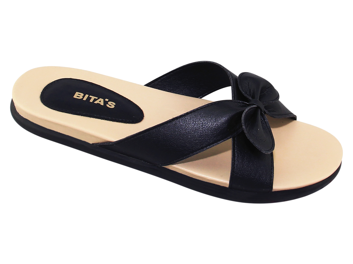 Mô tả Dép quai ngang nữ Bita's DYN.169 (Đen + Kem) - 2
