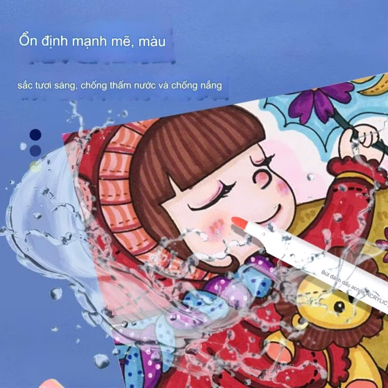 Mô tả Bút Màu Acrylic Marker Cao Cấp Có Thể Vẽ Chồng Màu, Màu Sắc Tươi Sáng ,Vẽ Trên Mọi Chất Liệu - Bút Lông Màu - 3
