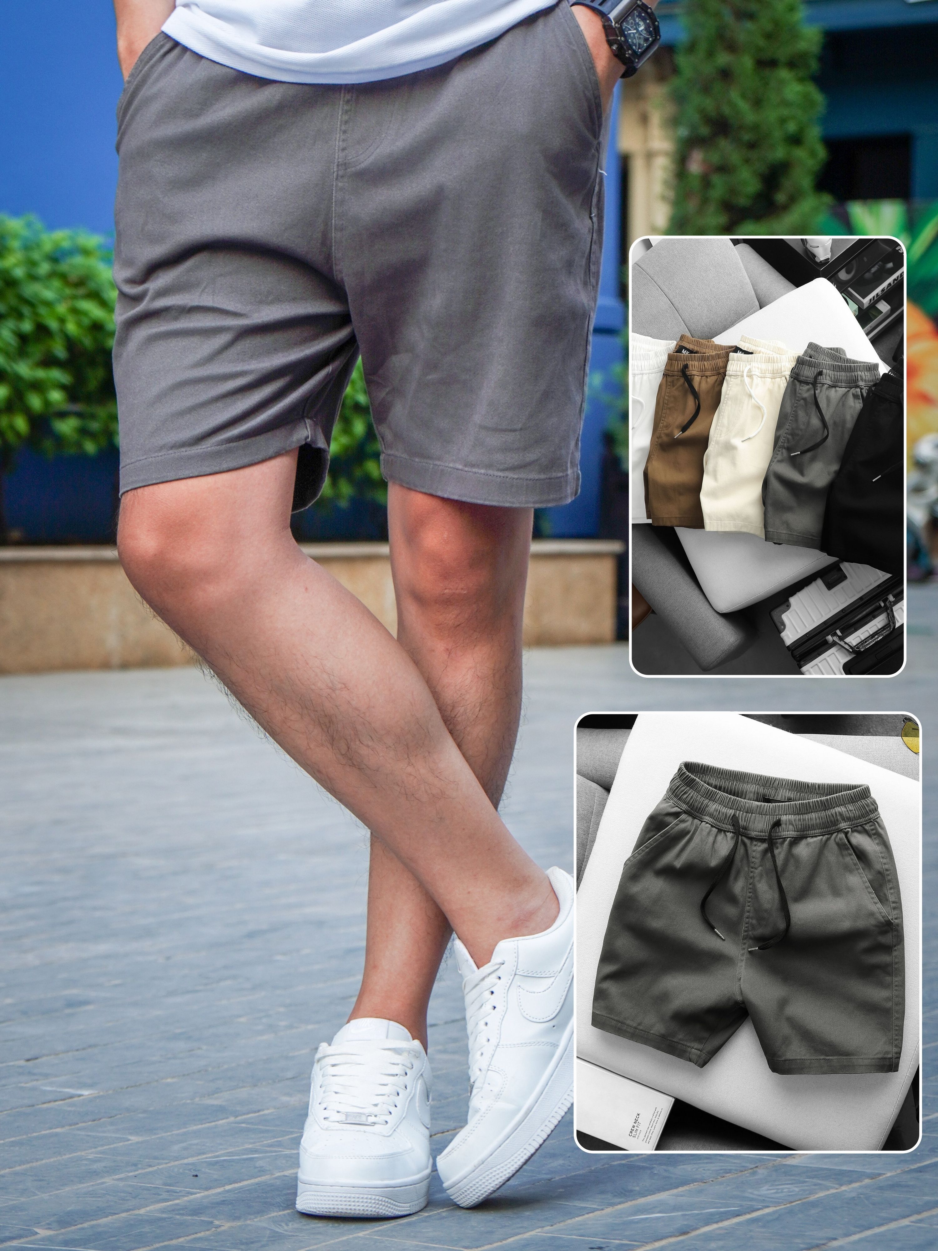 Mô tả Quần short đùi Kaki nam MK CLEVER cạp chun thoáng mát trẻ trung, form trên gối mặc hàng ngày - 6