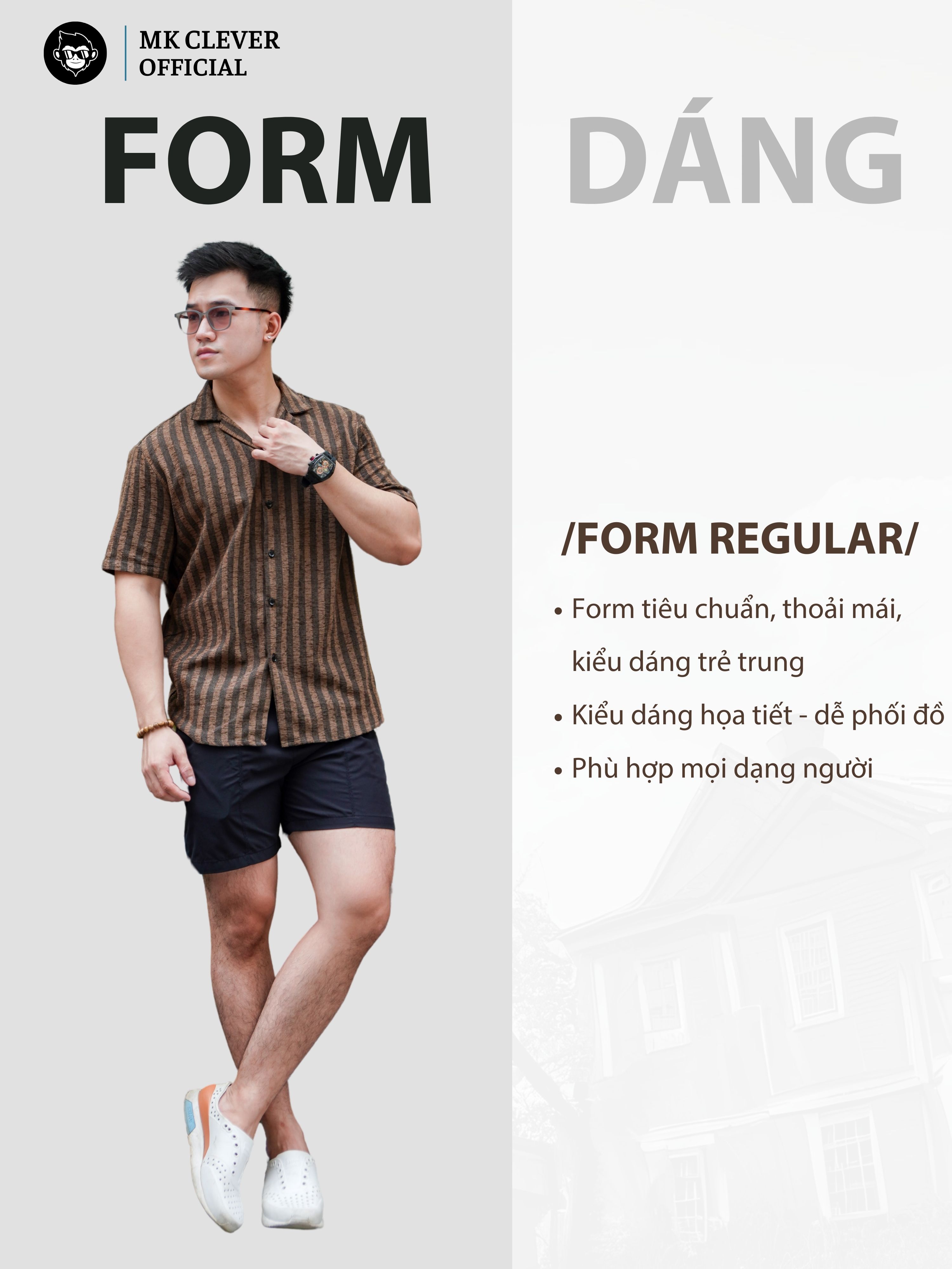 Áo sơ mi kẻ sọc nam Kelly MK CLEVER