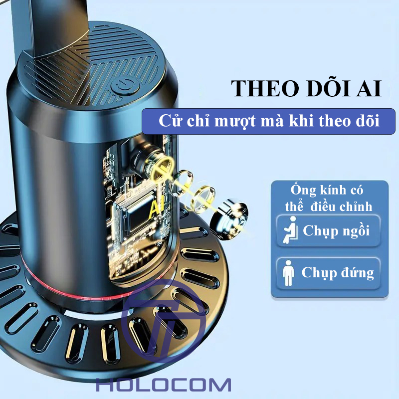 Mô tả Gimbal Điện Thoại Q02 Tự Xoay 360 Độ Theo Người, Chân Quay Chống Rung Để Quay Video Vlog Livestream Chụp Ảnh - HOLOCOM - 3