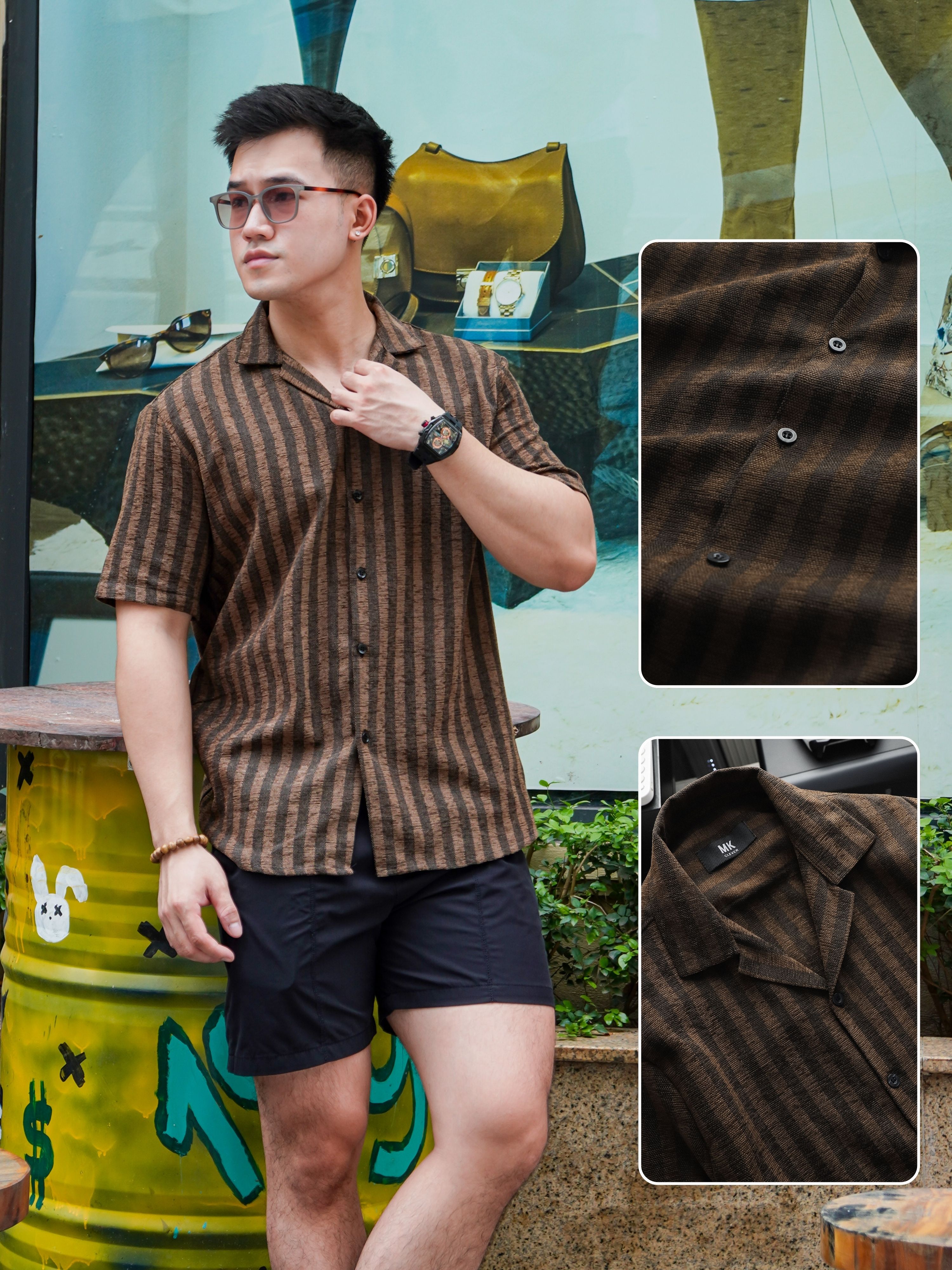 Áo sơ mi kẻ sọc nam Kelly MK CLEVER
