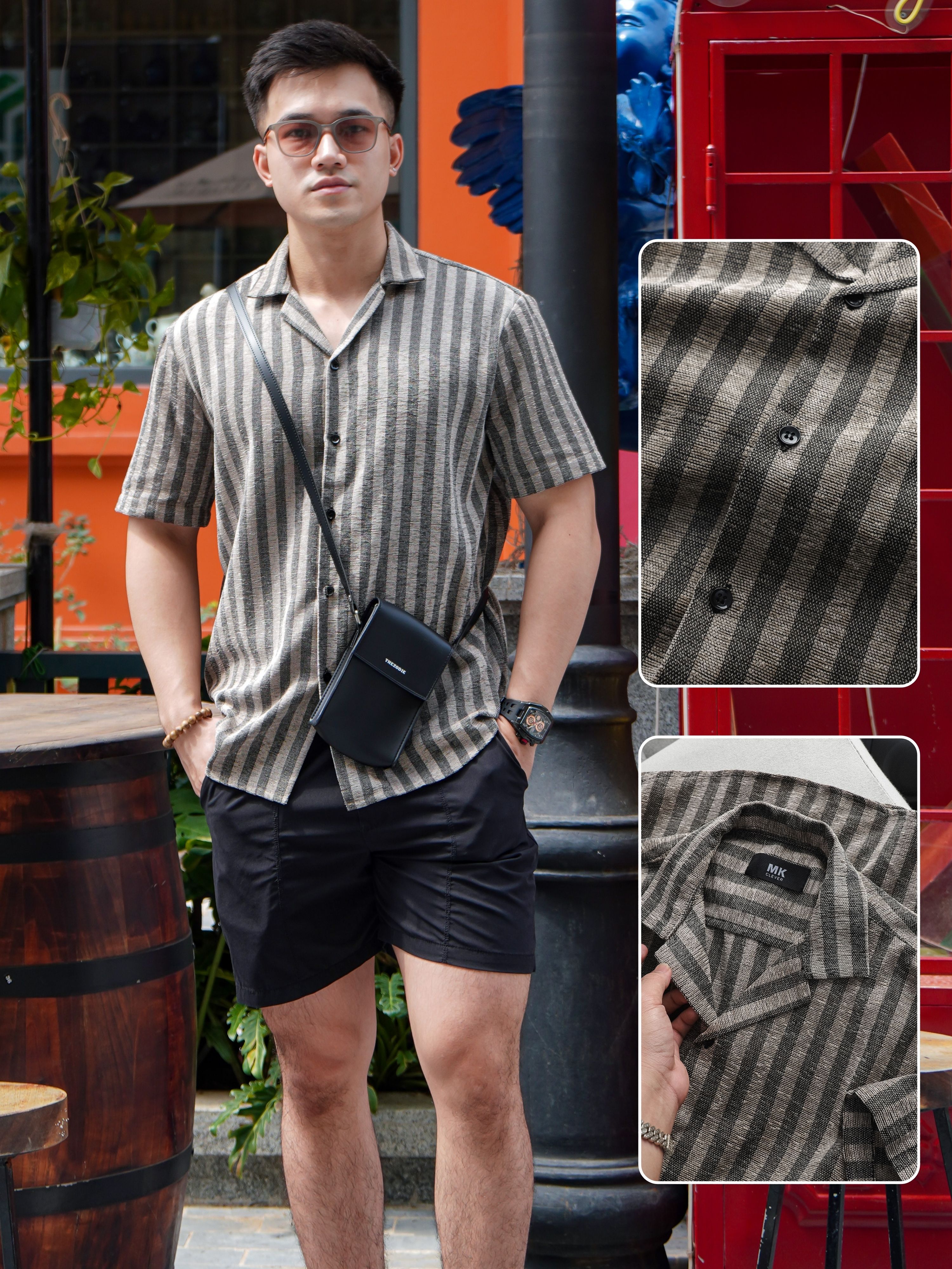 Áo sơ mi kẻ sọc nam Kelly MK CLEVER