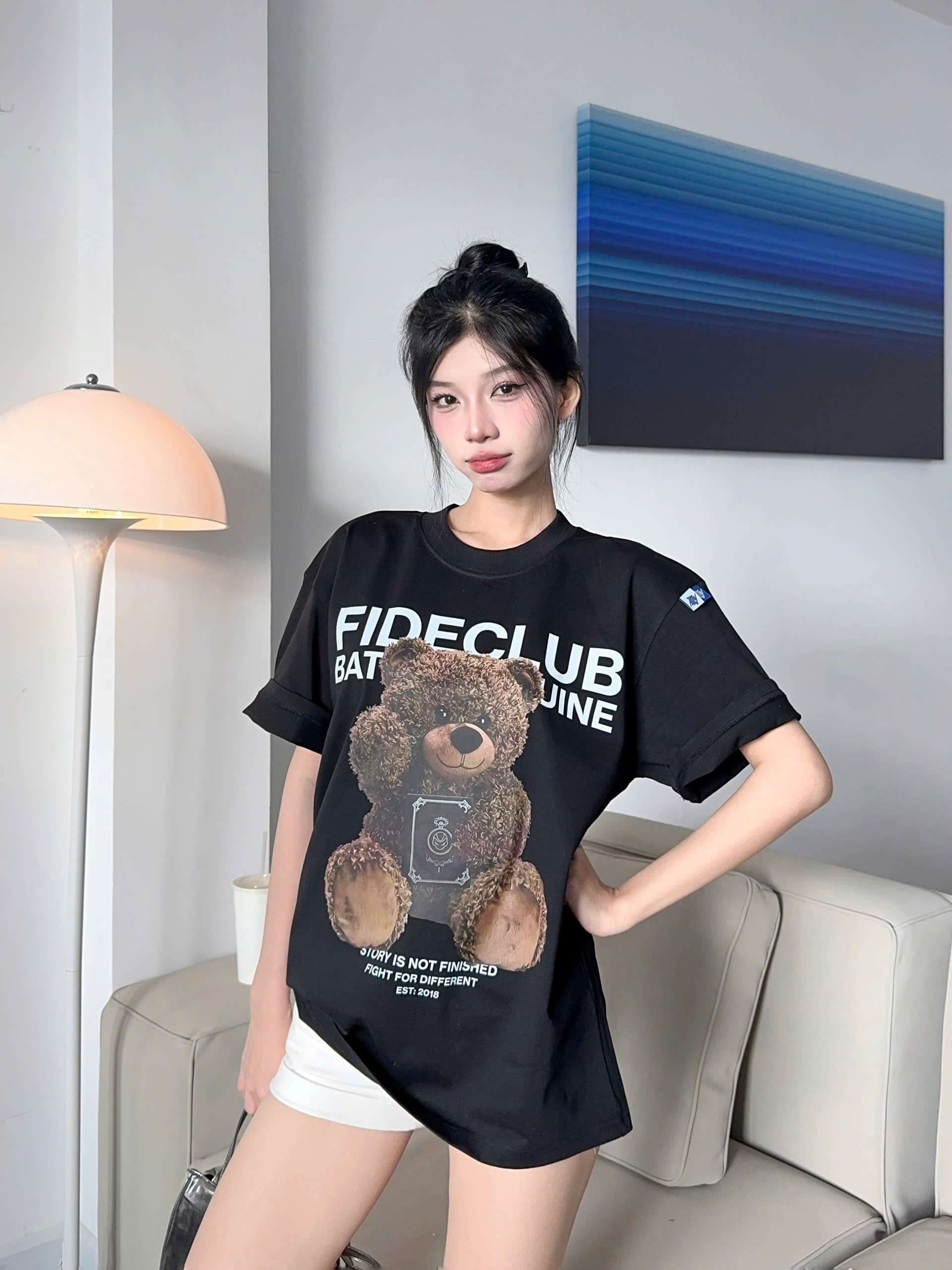 Mô tả Áo thun FIDE unisex nam nữ form rộng cổ tròn GẤU JOKER - 1