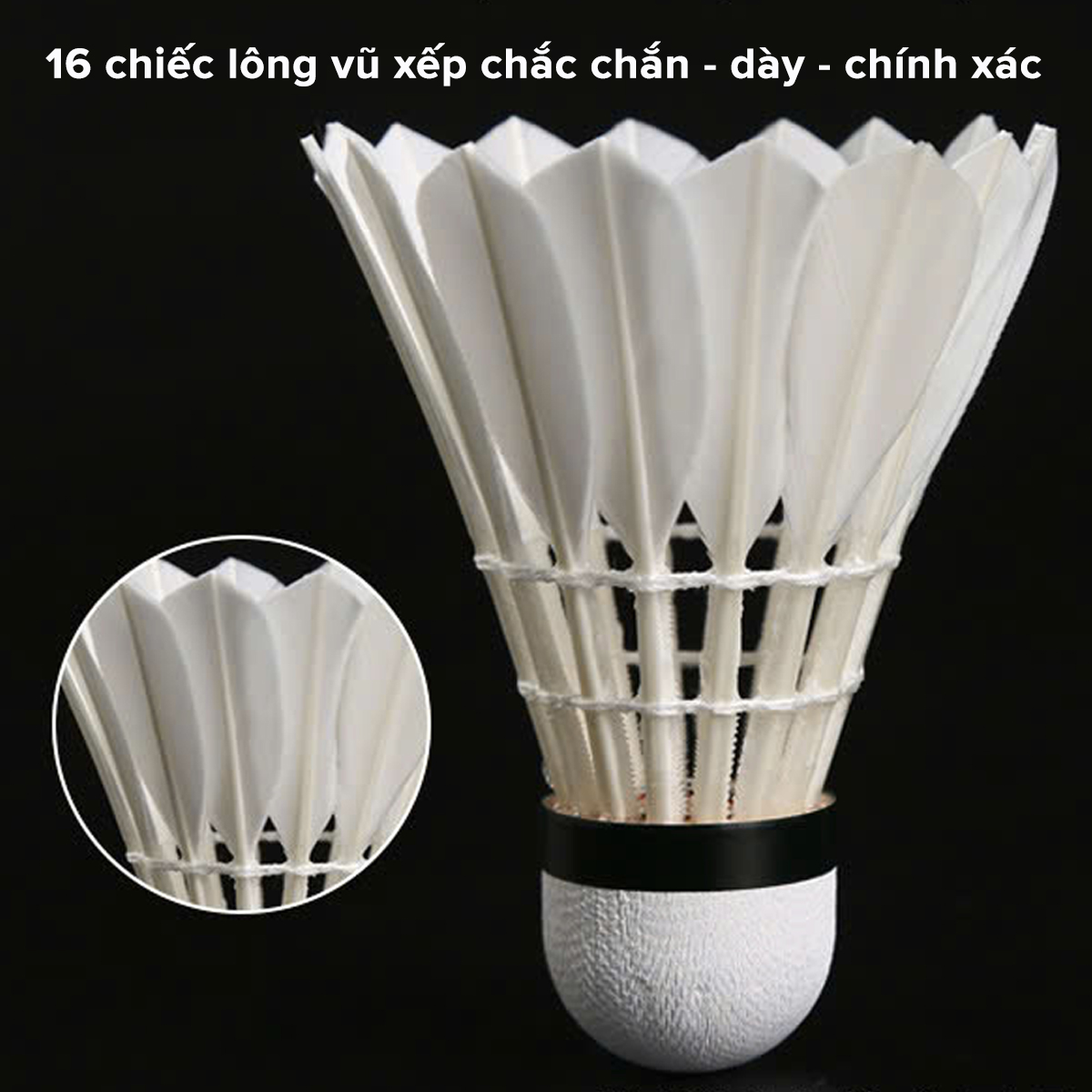 Mô tả Bộ 3 Quả Cầu Lông Lông Vũ Tự Nhiên Nhẹ, Bền, Đẹp, Chắc Chắn Có Hộp Đựng Quả Cầu Lông Chính Hãng Amalife - 5