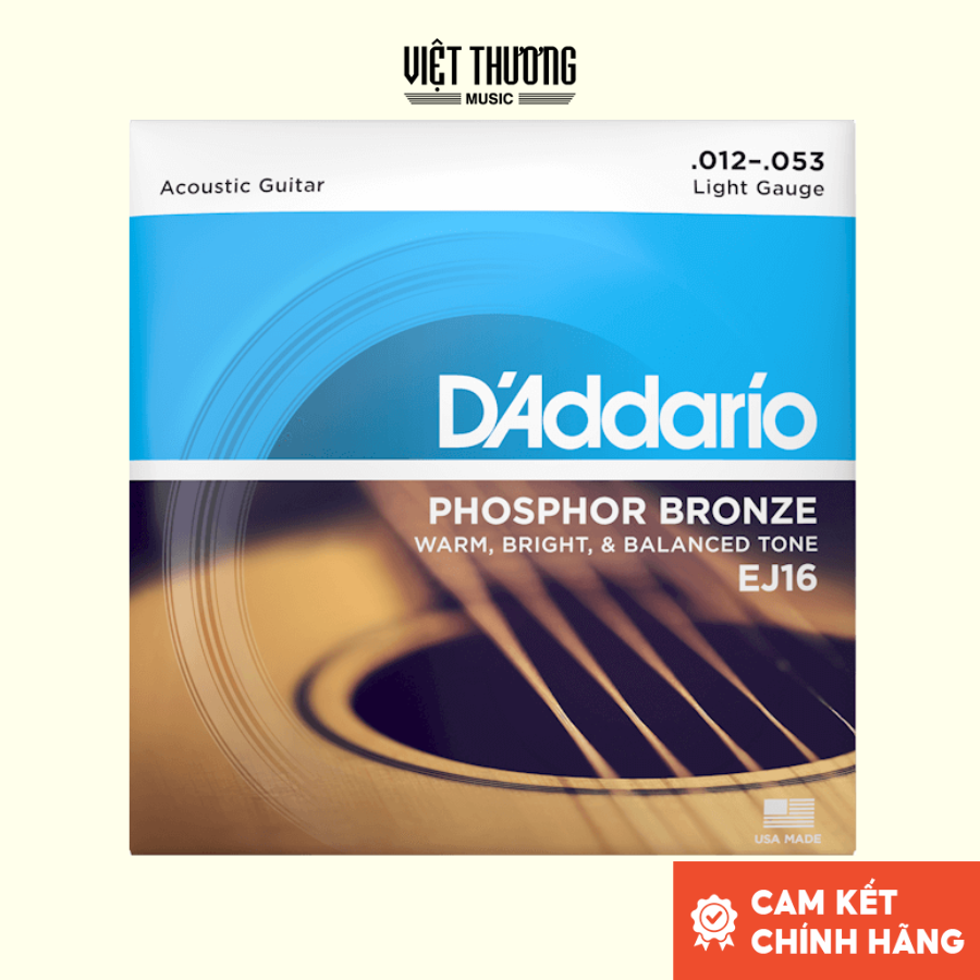 Mô tả Dây đàn guitar acoustic D'ADDARIO PHOSPHOR BRONZE ACOUSTIC 12-53 EJ16 dây đàn hợp kim cao cấp Việt Thương Music - 2
