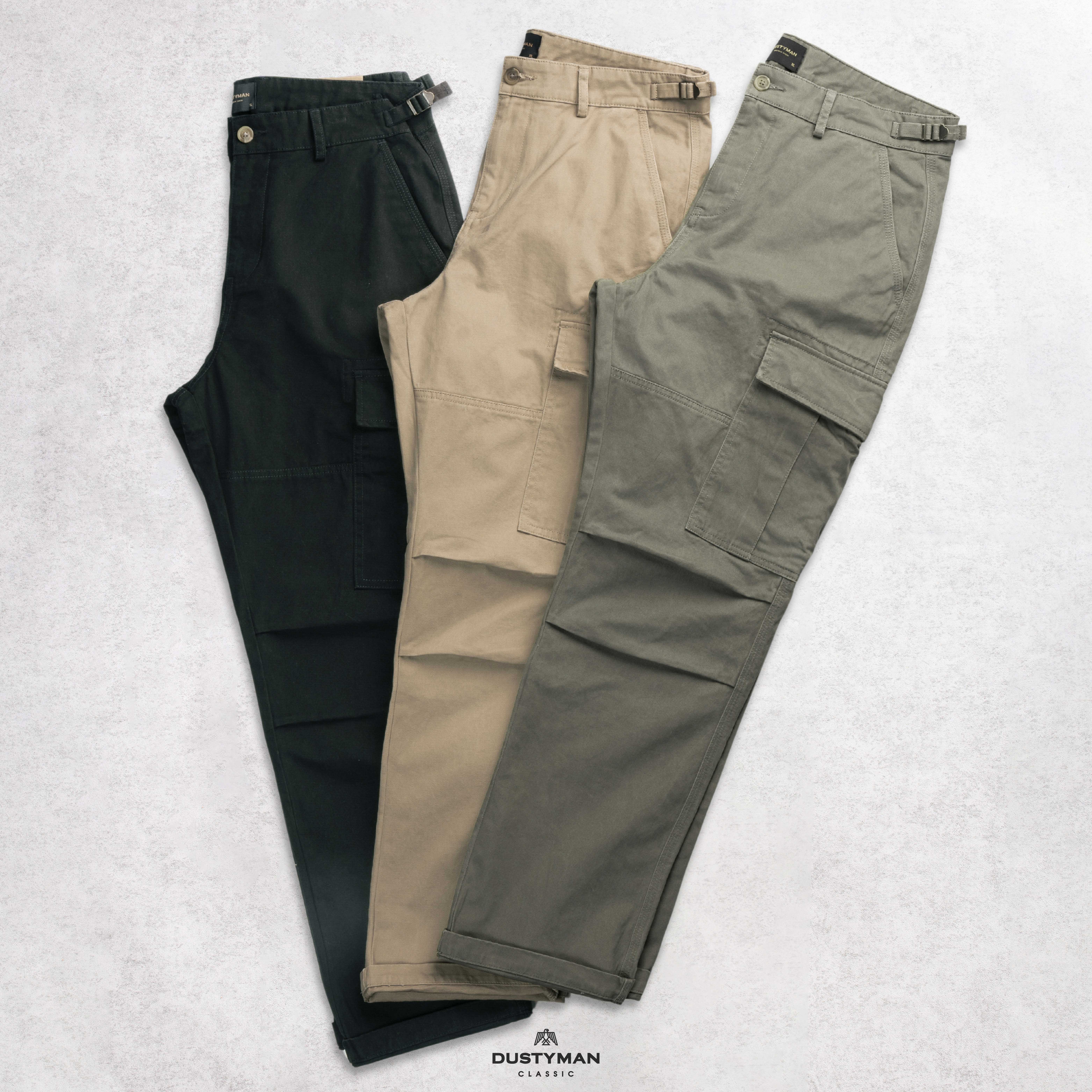 Mô tả Quần Kaki Nam Túi Hộp Ống Suông Elmer Dustyman, Chất Kaki Cotton, Độ Dày 320Gsm Đứng Form, Cổ Điển - 1