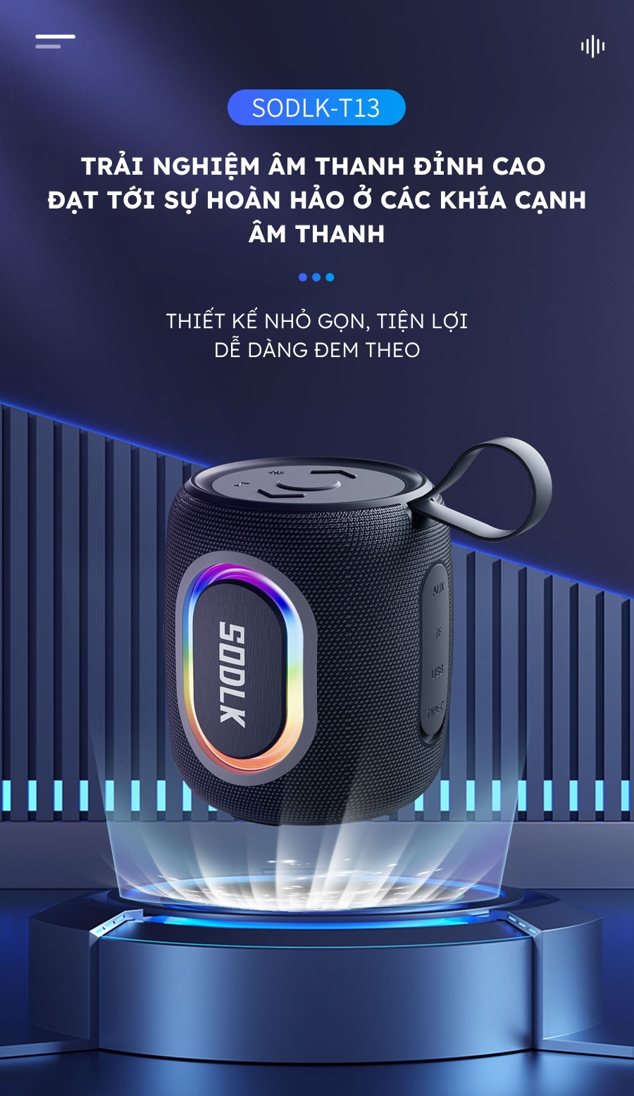 Loa SODLK T13 chống nước IPX67 bền bỉ
