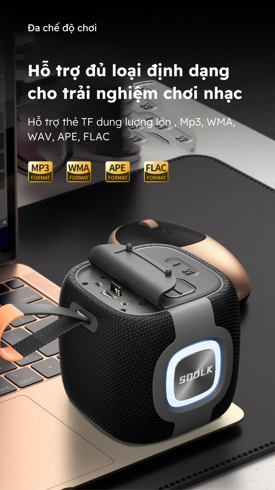 Mô tả Loa Bluetooth di động không dây Mini SODLK TX8 Công Suất 10W | Bluetooth 5.0 | Chống Nước IPX7 | BẢO HÀNH 12 Tháng - 8
