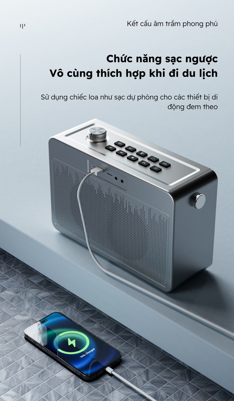 Mô tả Loa Karaoke Bluetooth 5.1 SODLK S1126 | Công Suất 120W với công nghệ tăng cường kỹ thuật số loa siêu trầm - 5