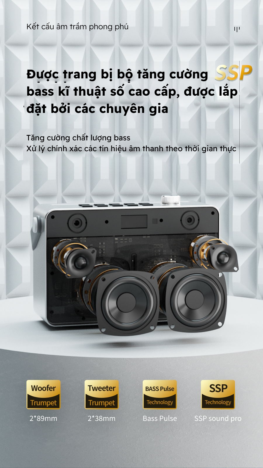 Mô tả Loa Karaoke Bluetooth 5.1 SODLK S1126 | Công Suất 120W với công nghệ tăng cường kỹ thuật số loa siêu trầm - 6