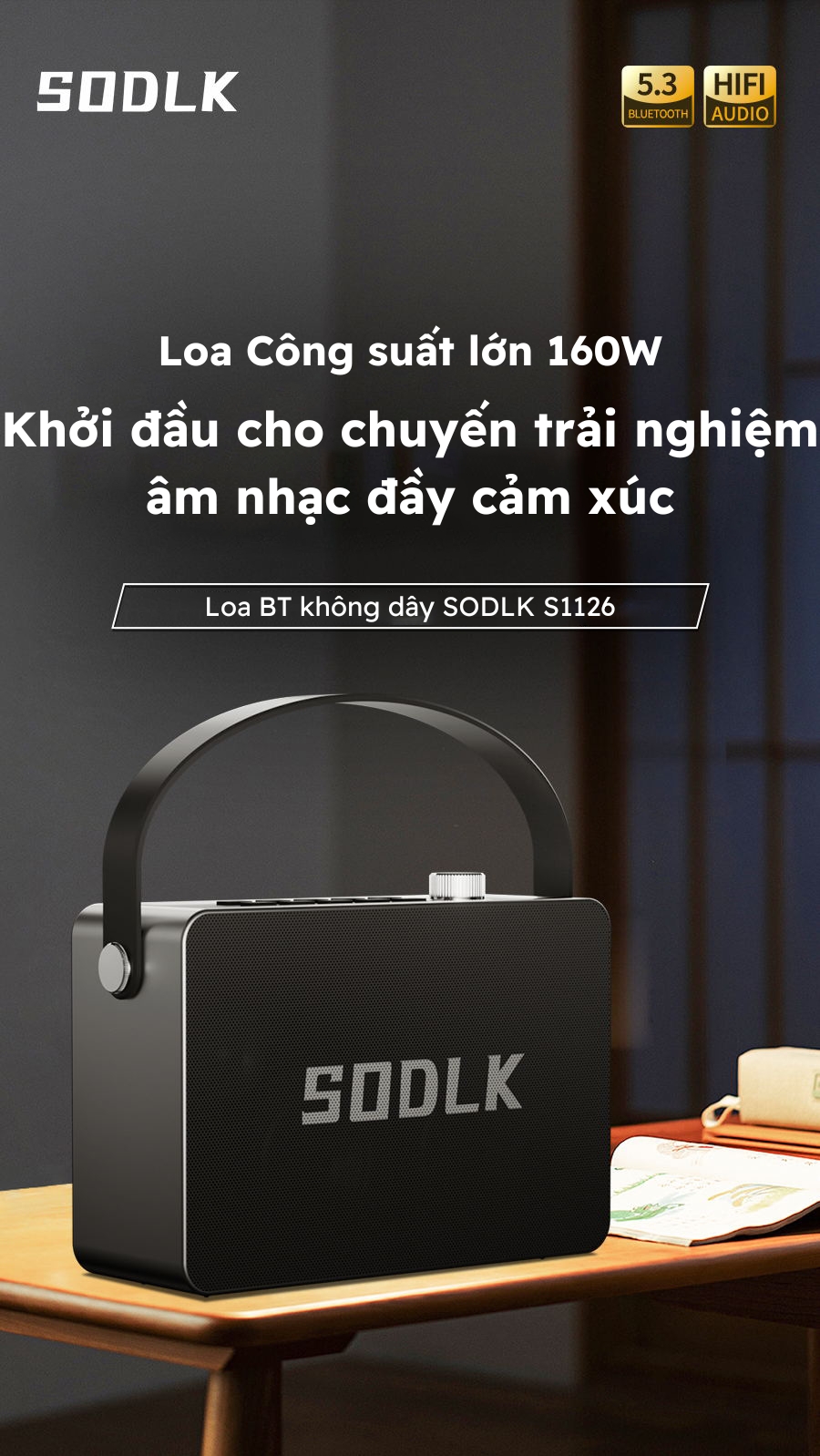 Mô tả Loa Karaoke Bluetooth 5.1 SODLK S1126 | Công Suất 120W với công nghệ tăng cường kỹ thuật số loa siêu trầm - 1