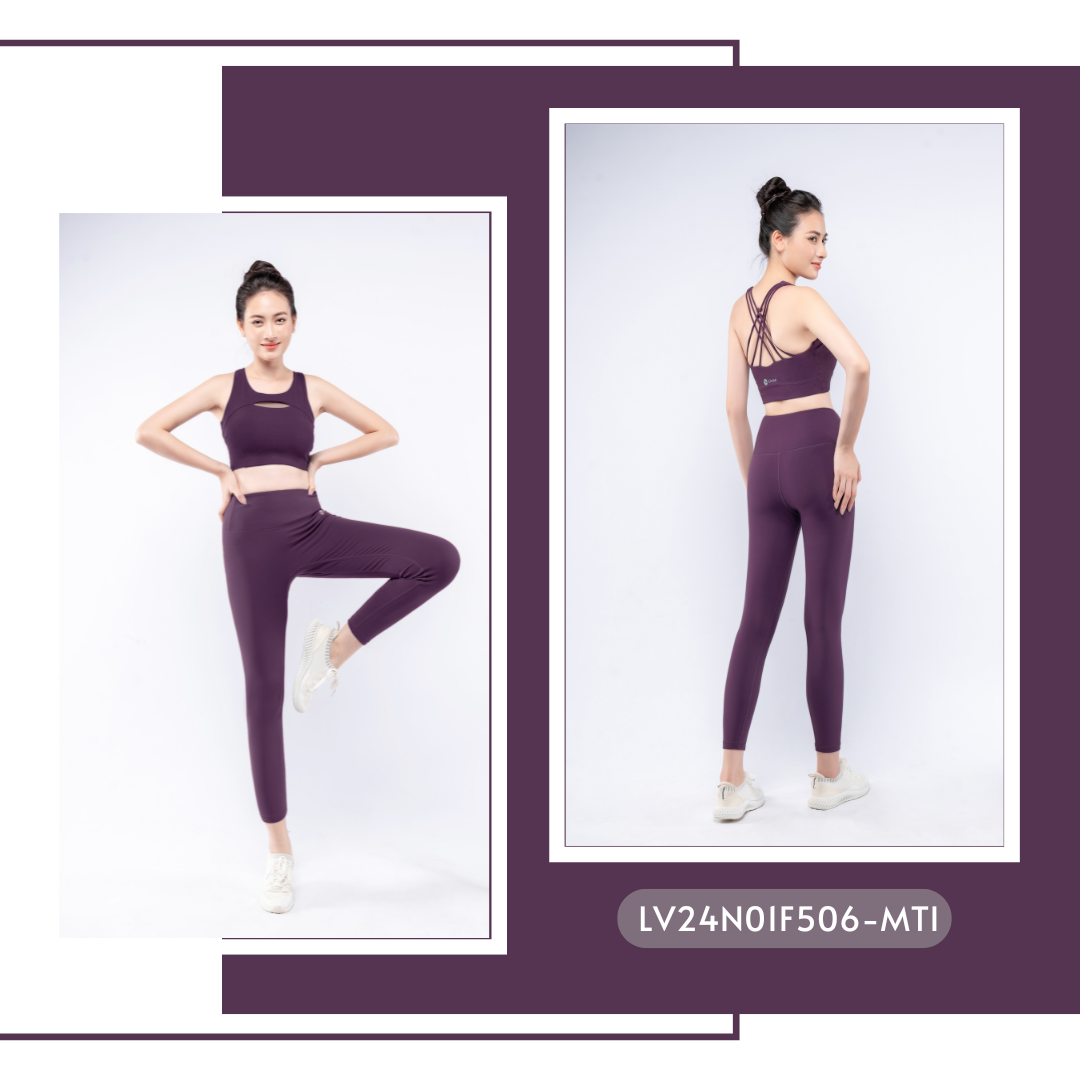 Mô tả Bộ Tập Yoga Nữ LV24N01F506 Áo Bra Đệm Rời & Quần Legging Cạp Cao Co Giãn, Elaine Bộ Tập Gym Nữ - 2