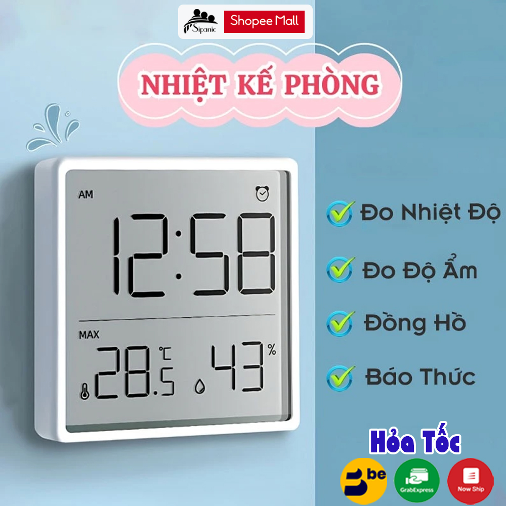 Mô tả Nhiệt kế phòng điện tử, Sipanic đo nhiệt độ và độ ẩm phòng ngủ cho bé - 1