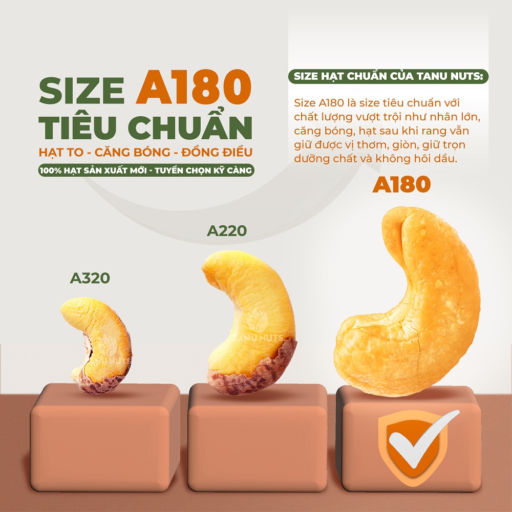Hạt điều tách vỏ TANU NUTS 500g, nhân hạt điều điều rang muối tách vỏ ...