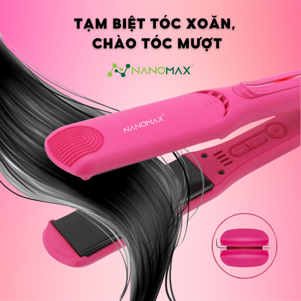 Máy Uốn Duỗi Tóc Nanomax MD-V020 - Màn hình LED