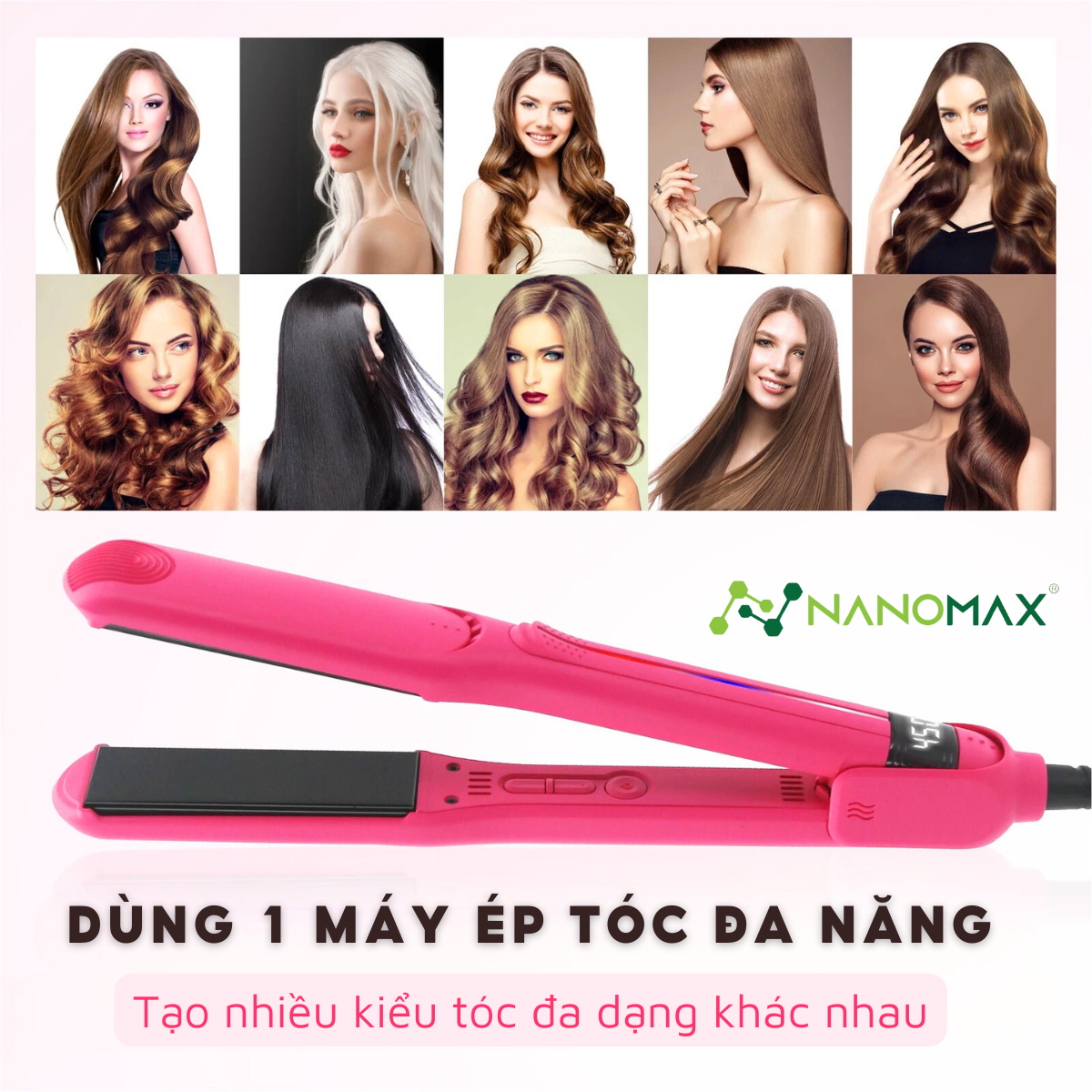 Máy Uốn Duỗi Tóc Nanomax MD-V020 - Tự động tắt