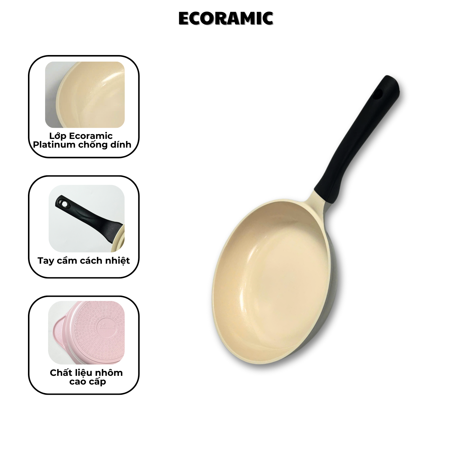 Mô tả Bộ Nồi Chảo Cao Cấp Đáy Từ Ecoramic (Bộ 3 - 4 - 5) - 4