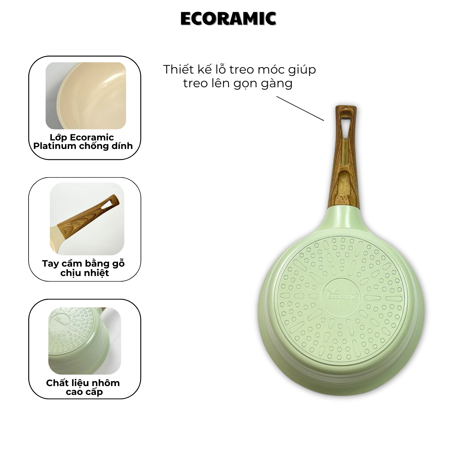 Mô tả Bộ Nồi Chảo Cao Cấp Đáy Từ Ecoramic (Bộ 3 - 4 - 5) - 5