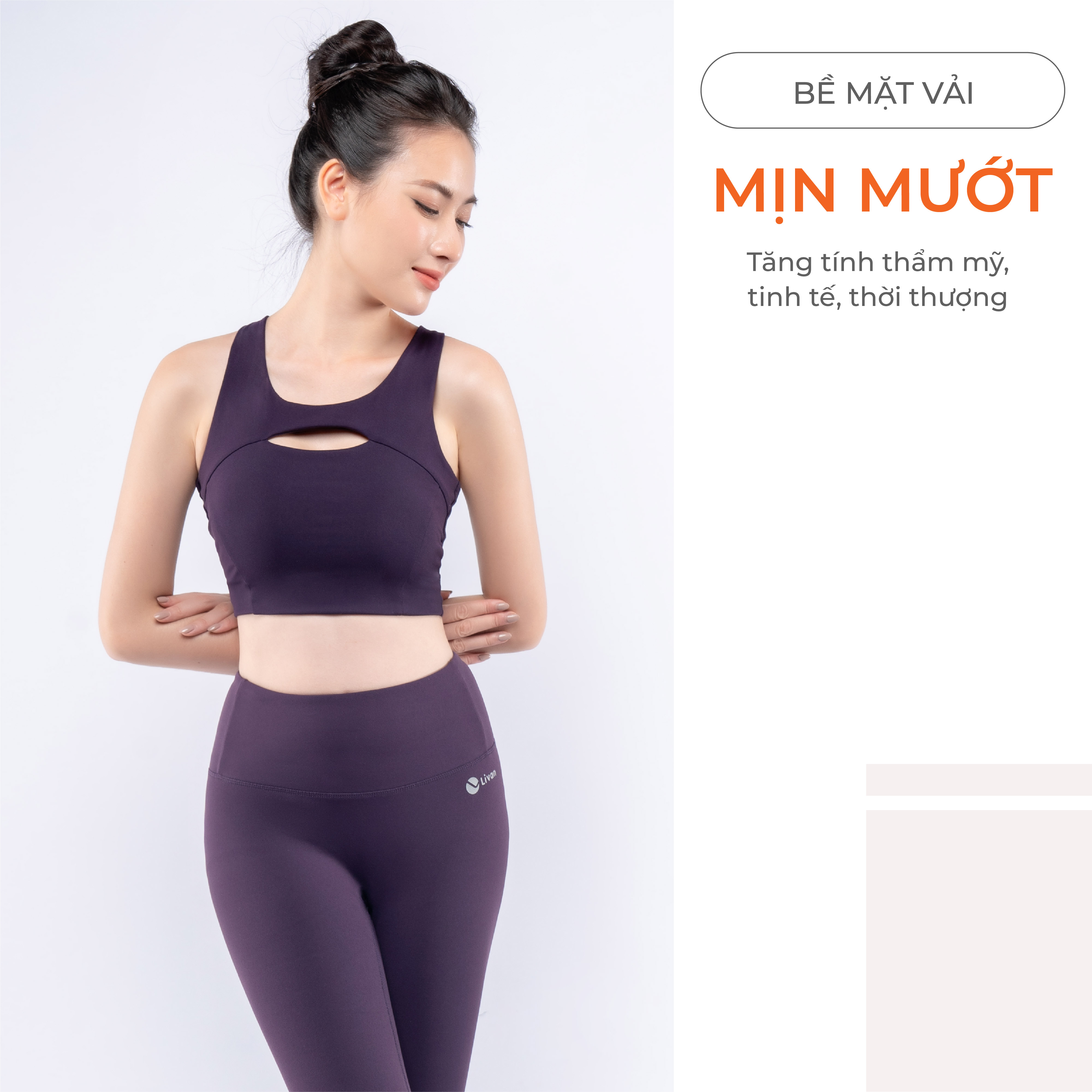 Mô tả Bộ Tập Yoga Nữ LV24N01F506 Áo Bra Đệm Rời & Quần Legging Cạp Cao Co Giãn, Elaine Bộ Tập Gym Nữ - 5