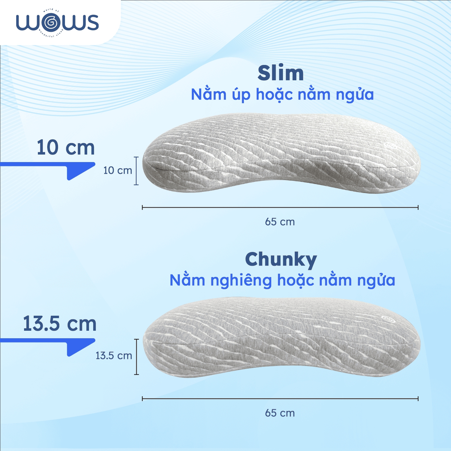 Mô tả WOWS - Gối Fusion Foam Cao Cấp Sleepy Bean - Gối Công Thái Học Nâng Đỡ Cổ Vai Gáy - Vỏ Tháo Được - 2