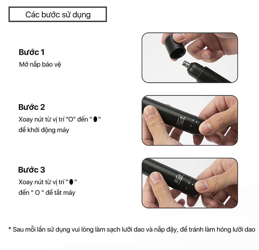 Mô tả Máy tỉa lông mũi ENCHEN EN005 | Lưỡi nối xoay 360 độ - Trọng lượng 26g gọn nhẹ - Pin 2A | Bảo hành 12 tháng - 3