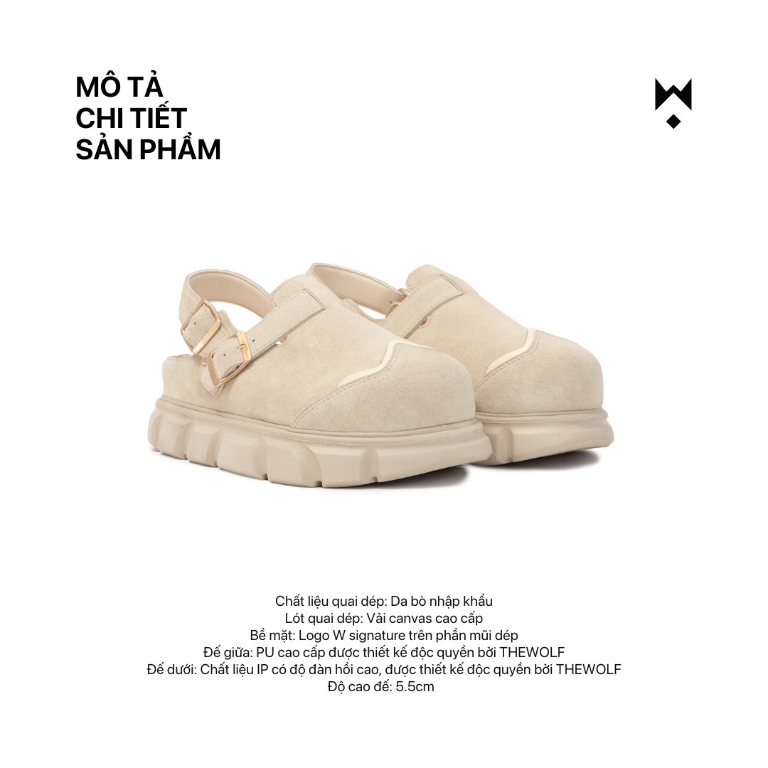 Mô tả Dép sandal bánh mì tăng chiều cao nam nữ THEWOLF HIGH CLOG SANDAL - Đen bóng, Tan, Tobaco, Nâu cà phê - 4