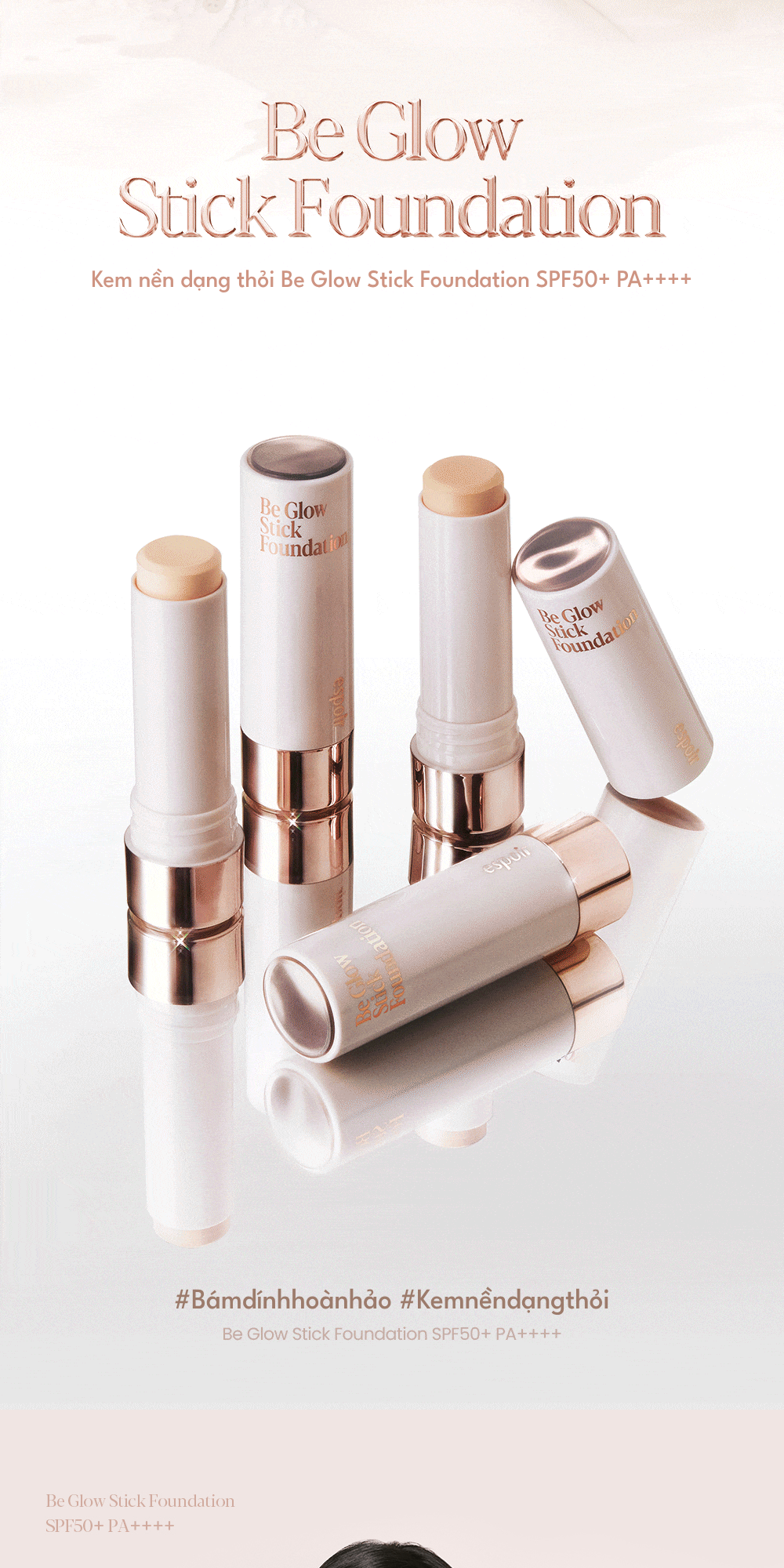 Mô tả Kem Nền Dạng Thỏi Espoir Be Glow Stick Foundation SPF50+ PA++++ 11gr - 2