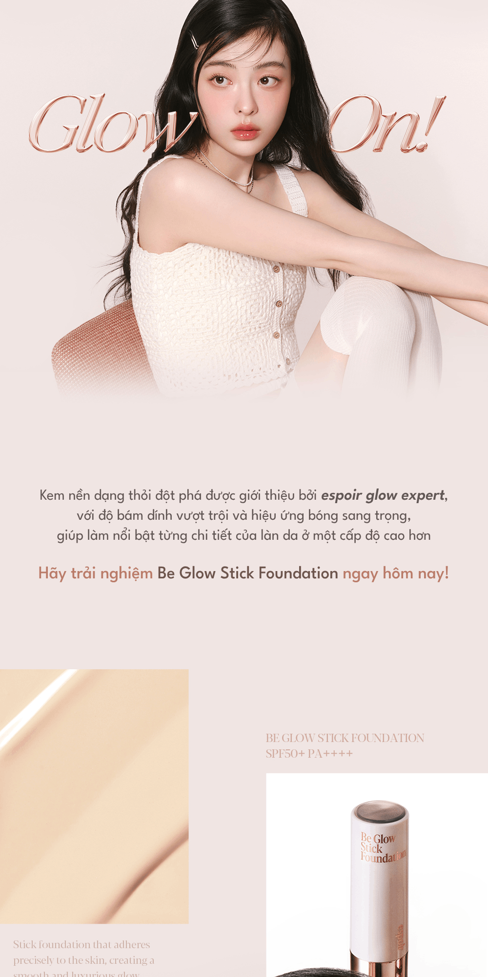 Mô tả Kem Nền Dạng Thỏi Espoir Be Glow Stick Foundation SPF50+ PA++++ 11gr - 3