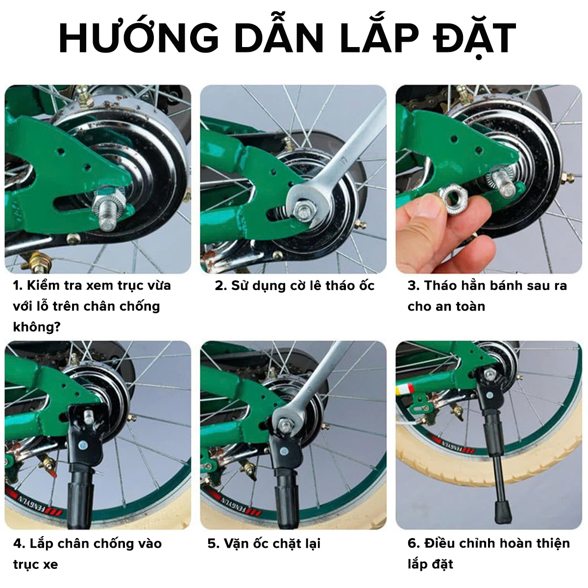 Mô tả Chân Chống Xe Đạp Trẻ Em Hãng Amalife Đủ Size 12inch – 14inch 16inch 18inch 20inch Hợp Kim Chắc Chắn - 3