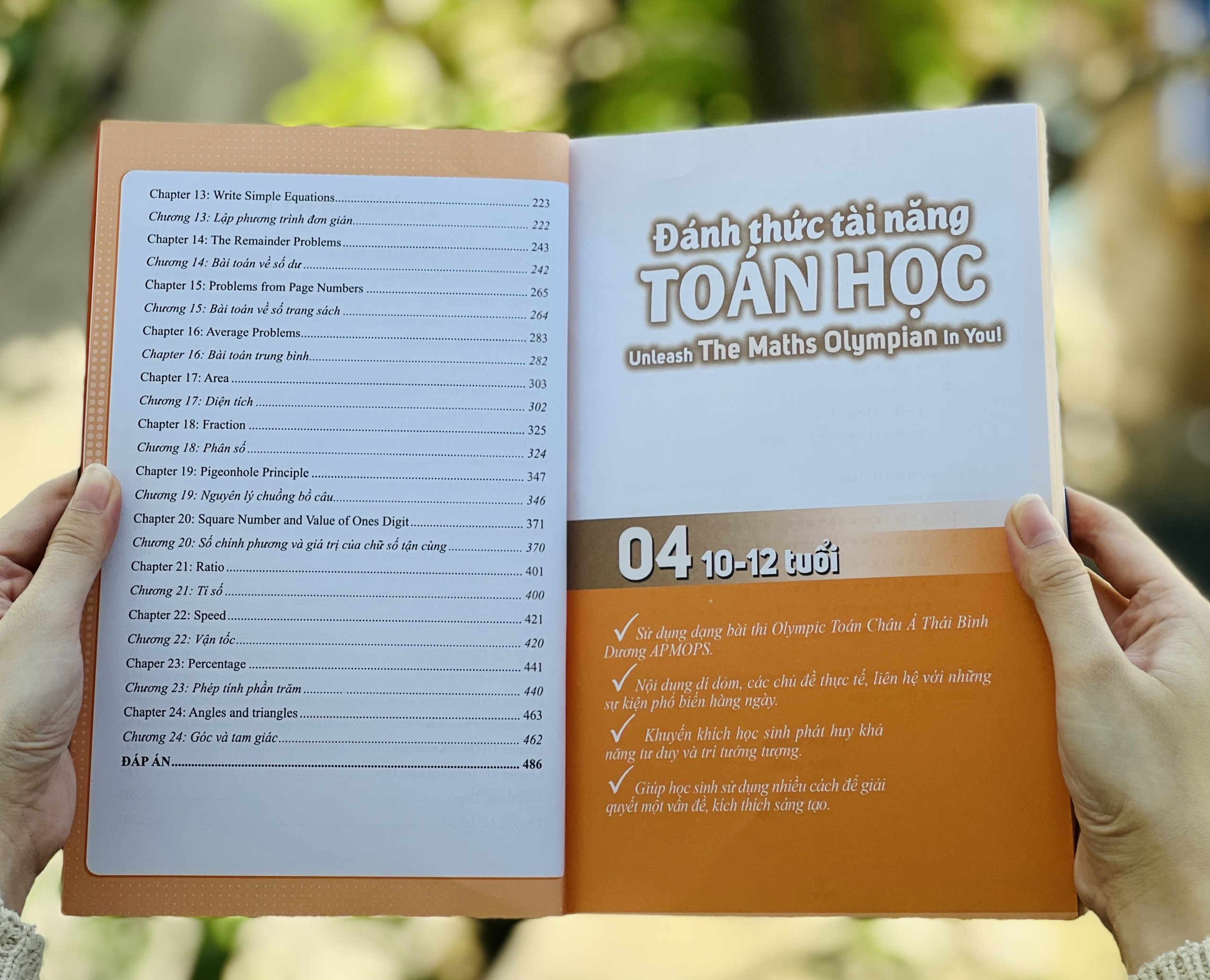 Mô tả Sách đánh thức tài năng toán học 4 Sách toán lớp 4 lớp 5 Bìa mềm 524 trang - Á Châu Books - 2