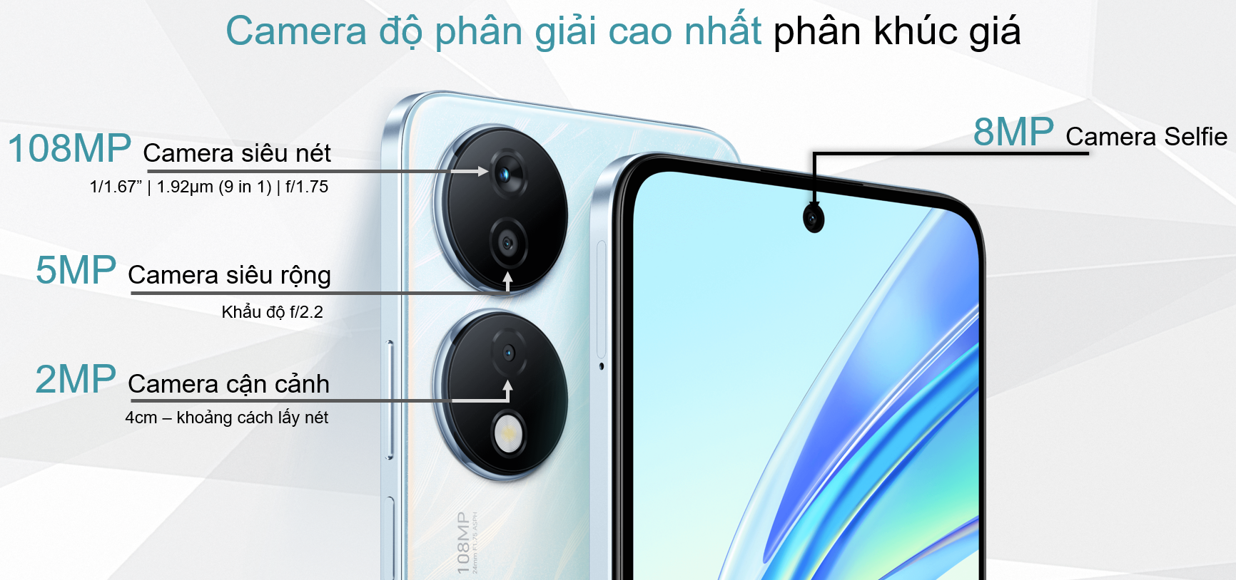Công nghệ gộp điểm ảnh trên camera 108MP của HONOR X7b