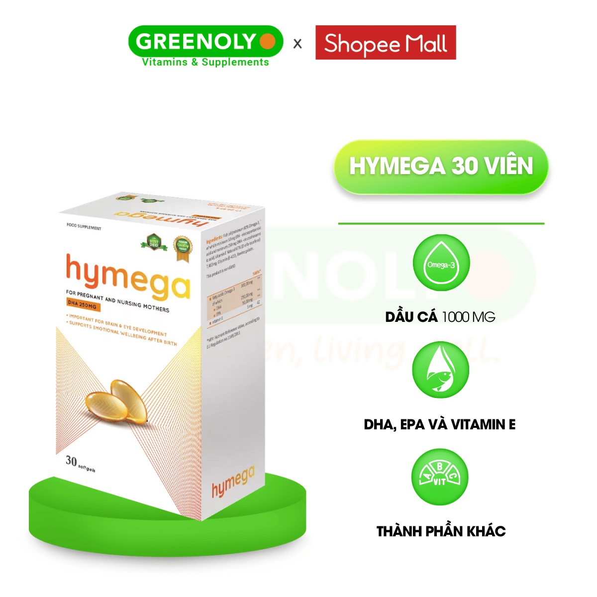 Mô tả Viên uống DHA EU tinh khiết Aplicaps Hymega bổ sung DHA hàm lượng cao, EPA, vitamin E hộp 30 viên - 4