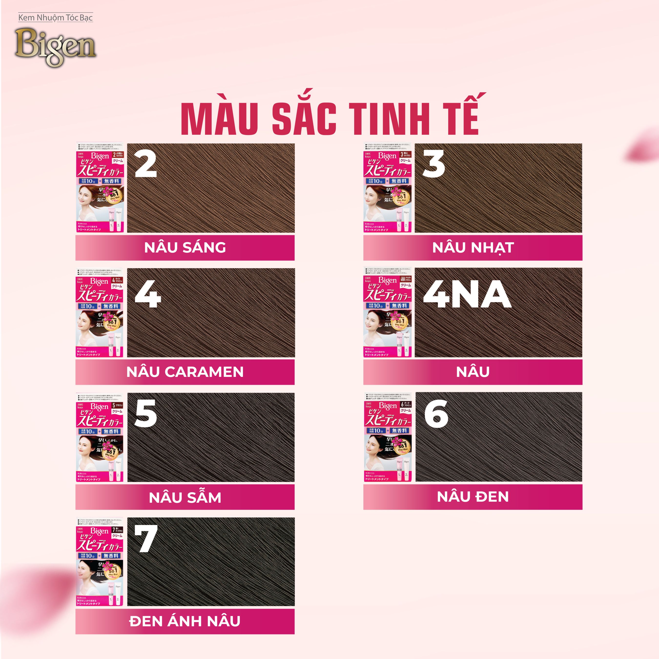 Mô tả Thuốc Nhuộm Tóc Phủ Bạc Dạng Kem Bigen Speedy Color Cream - Bigen Nhật Bền Màu Phủ Bạc Thảo Dược Hoàn Hảo 80ml - 4
